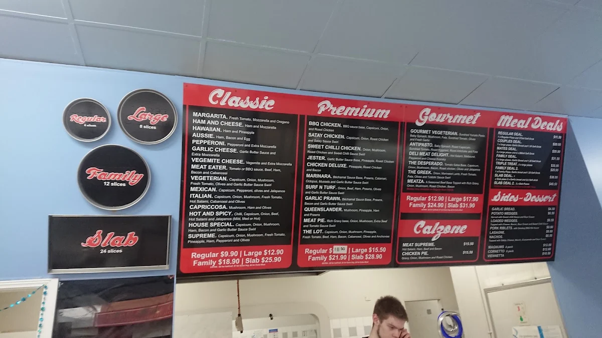 Menu, Allstars Pizza