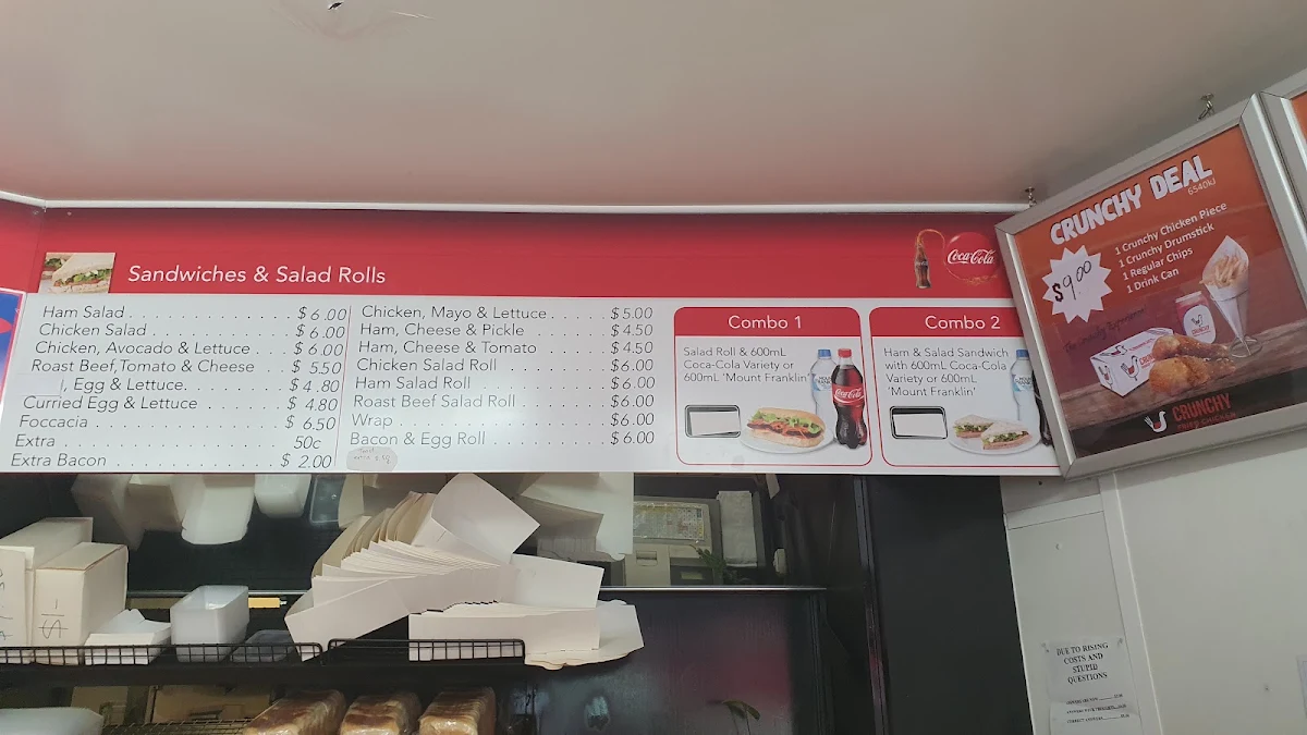 Menu, Oxenford Bakery