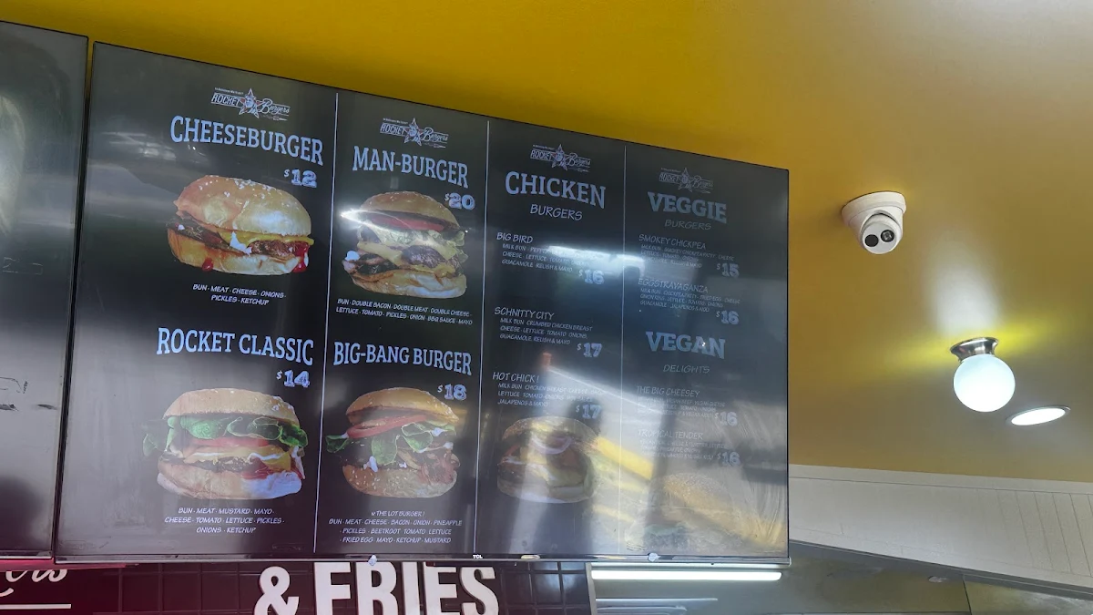 Menu, Rocket Burgers & Fries Traralgon
