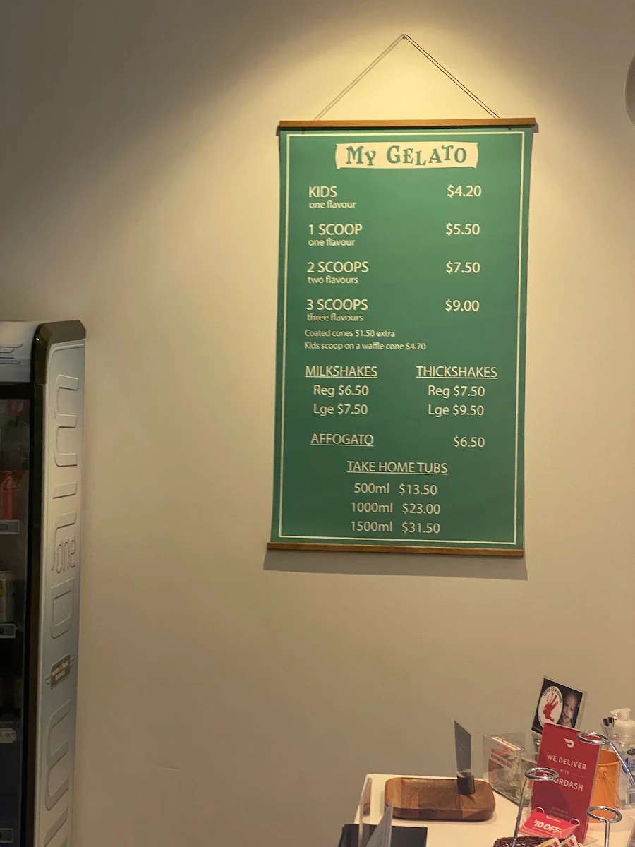 Menu, My Gelato