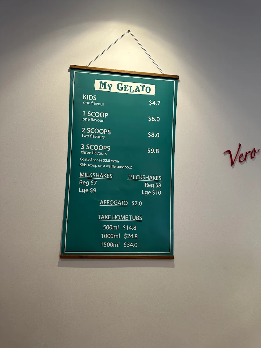 Menu, My Gelato