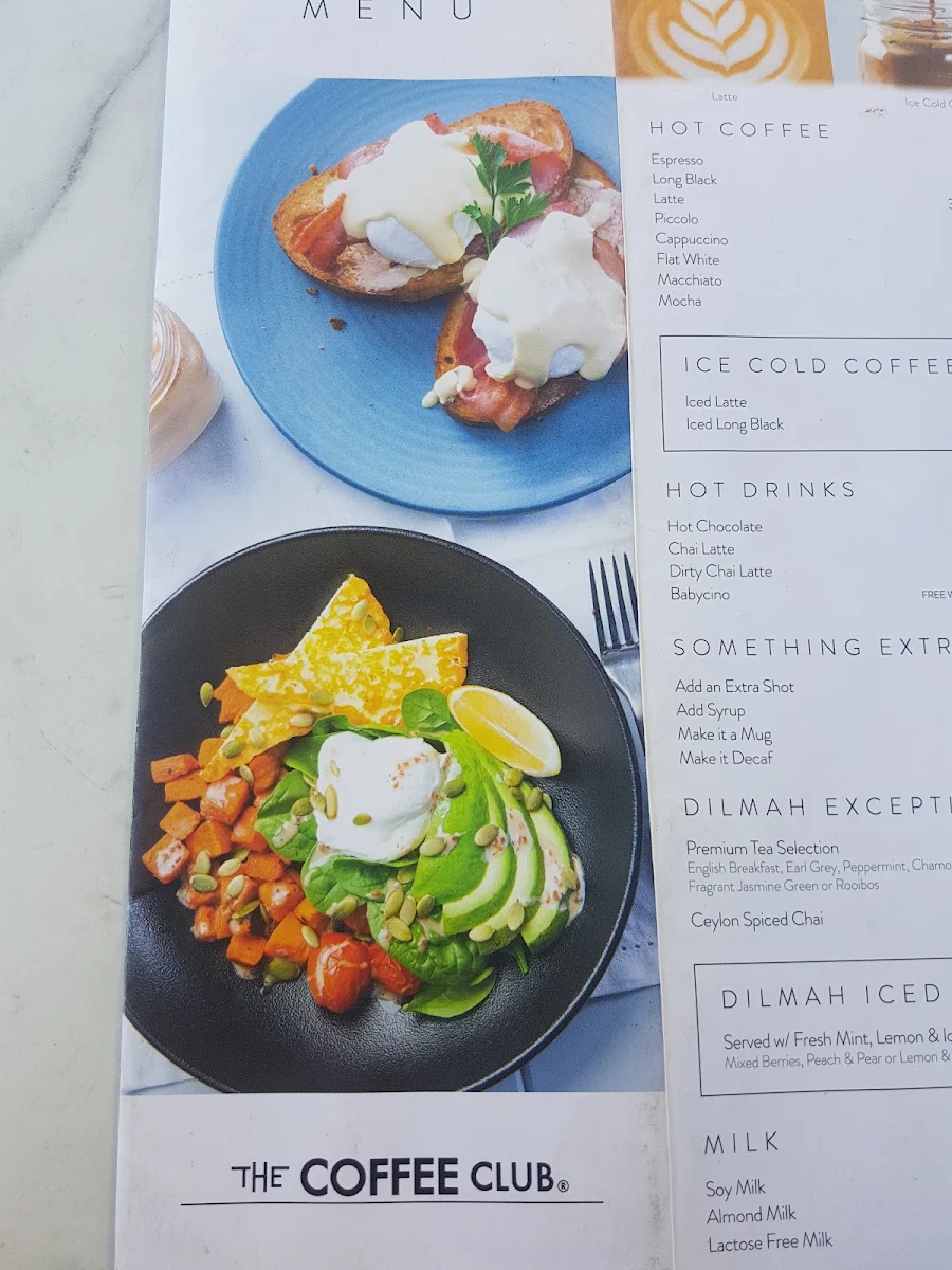 Menu, The Coffee Club - Centro Nepean