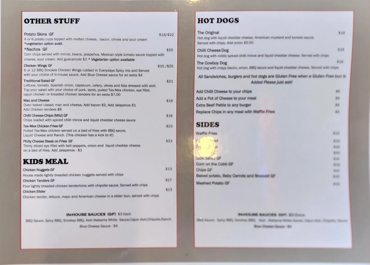 Menu, Everydays Smokin BBQ & Bar