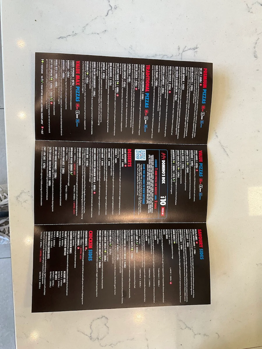 Menu, Domino's Pizza Lilydale