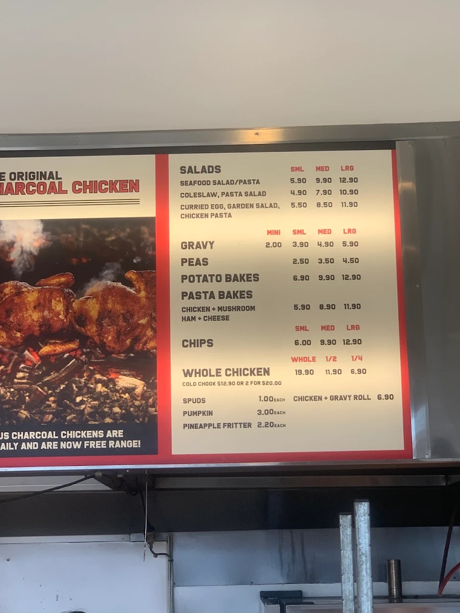Menu, The Original Charcoal Chicken