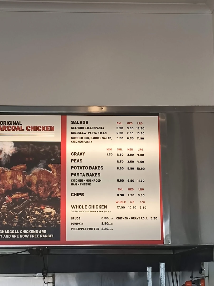 Menu, The Original Charcoal Chicken