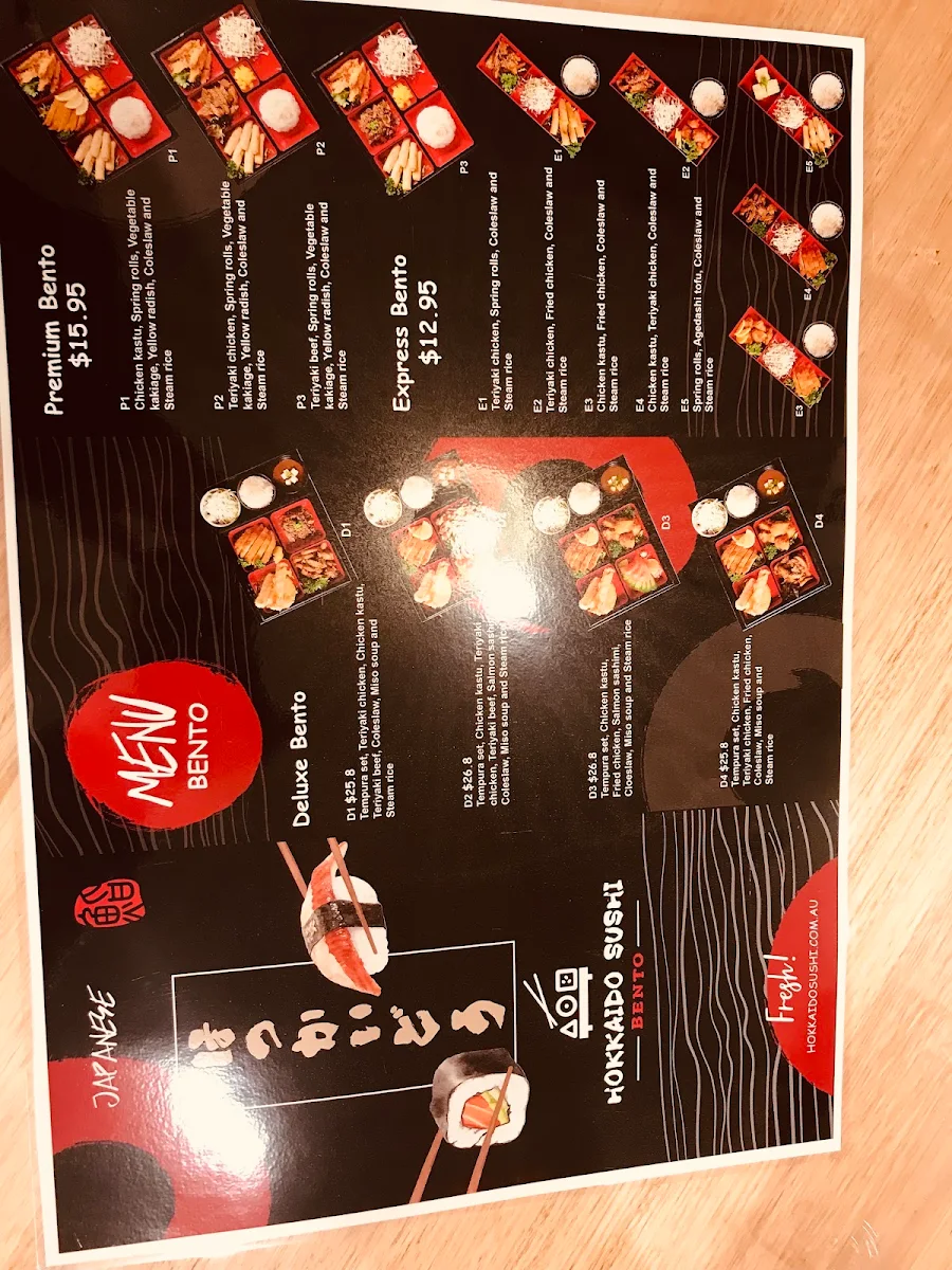 Menu, Hokkaido Sushi Howrah