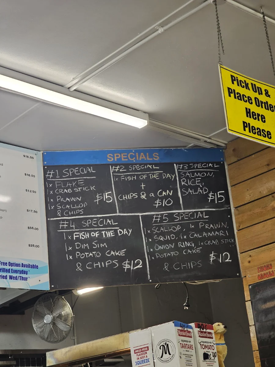 Menu, Saint Charles Fish & Chippery