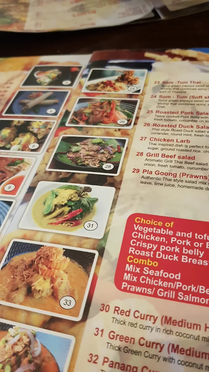 Menu, Wandee Thai Restaurant (Umina Beach)