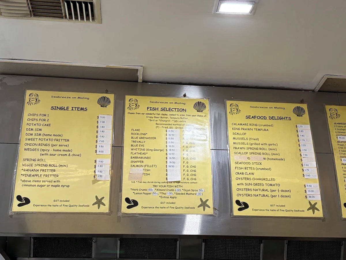 Menu, Seabreeze on Maling