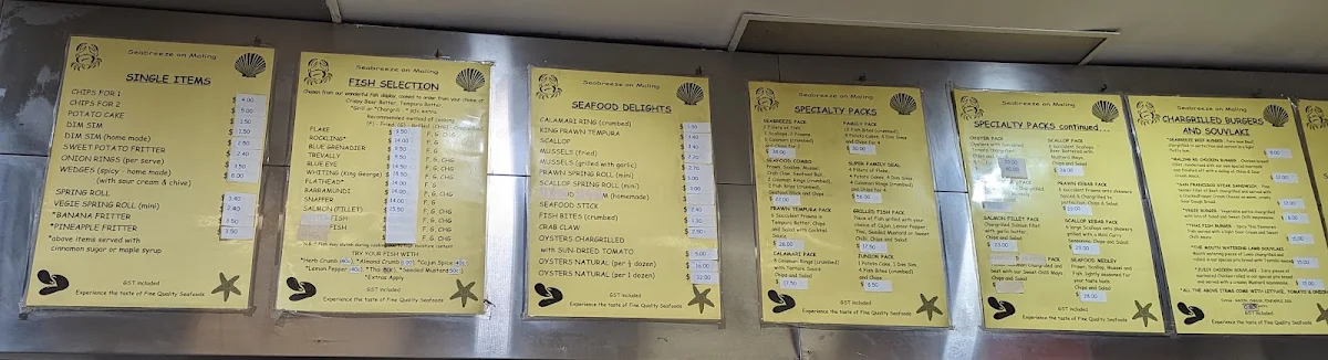 Menu, Seabreeze on Maling