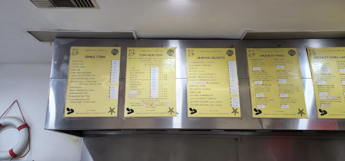 Menu, Seabreeze on Maling