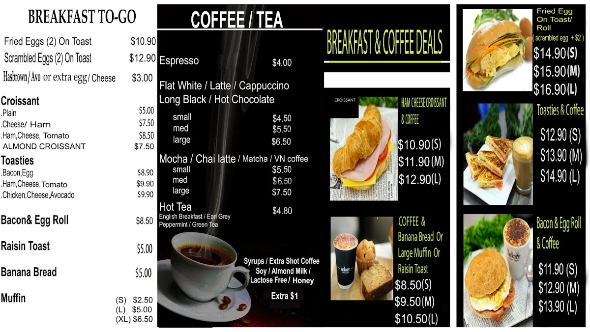 Menu, Viet Cafe @ Benowa