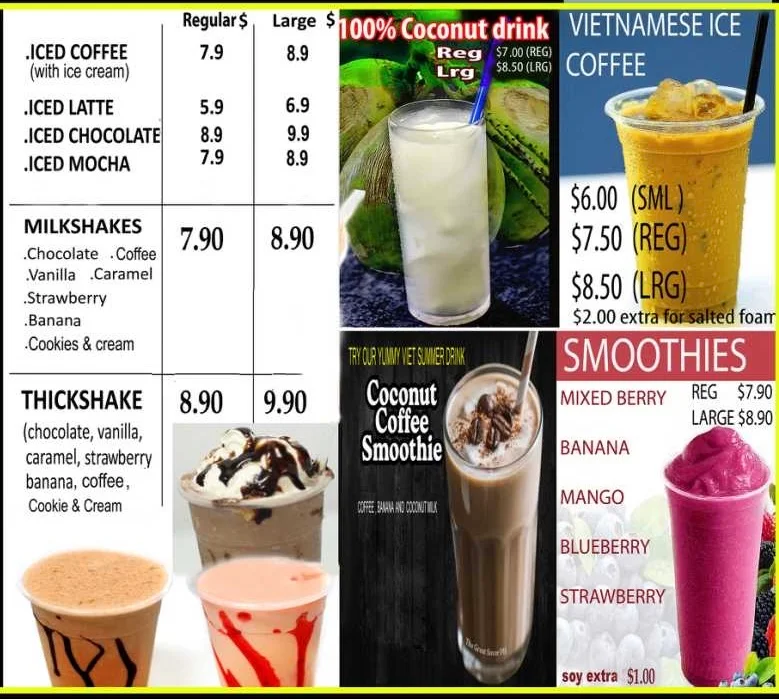 Menu, Viet Cafe @ Benowa