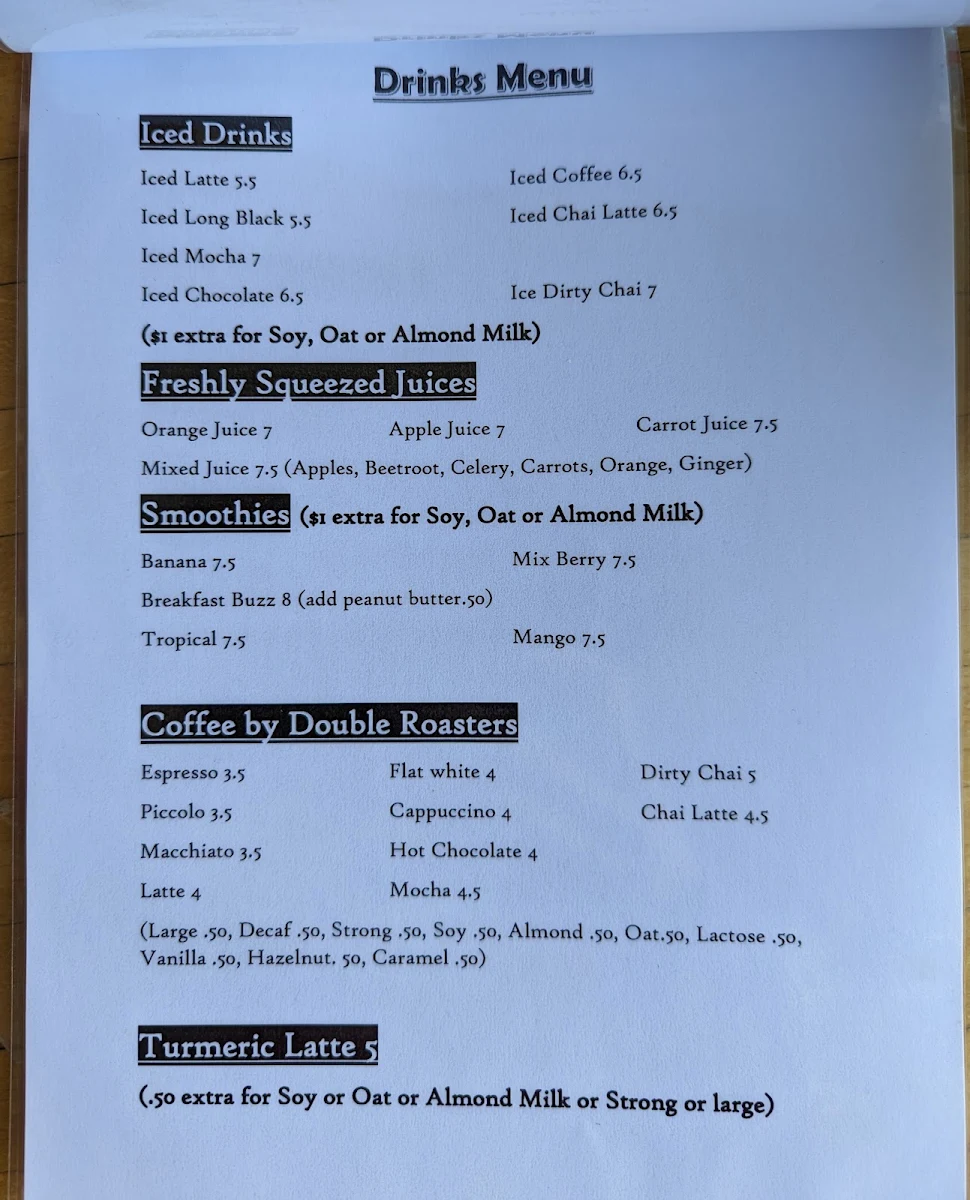 Menu, Madame Frou Frou