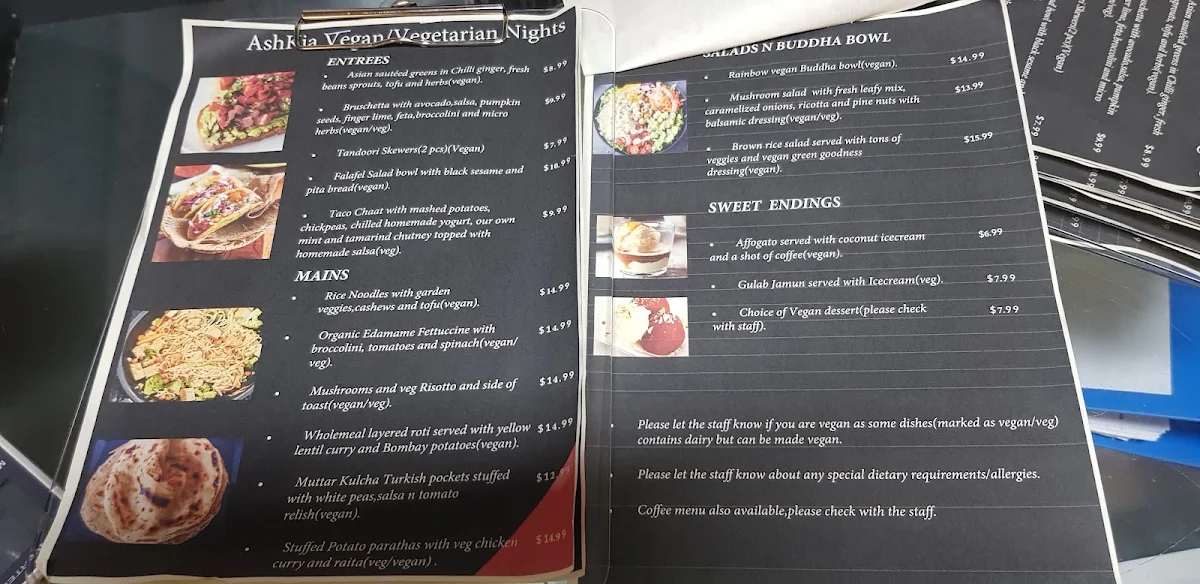 Menu, Madame Frou Frou