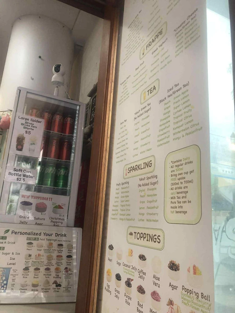 Menu, Brew Brew Bubble Tea