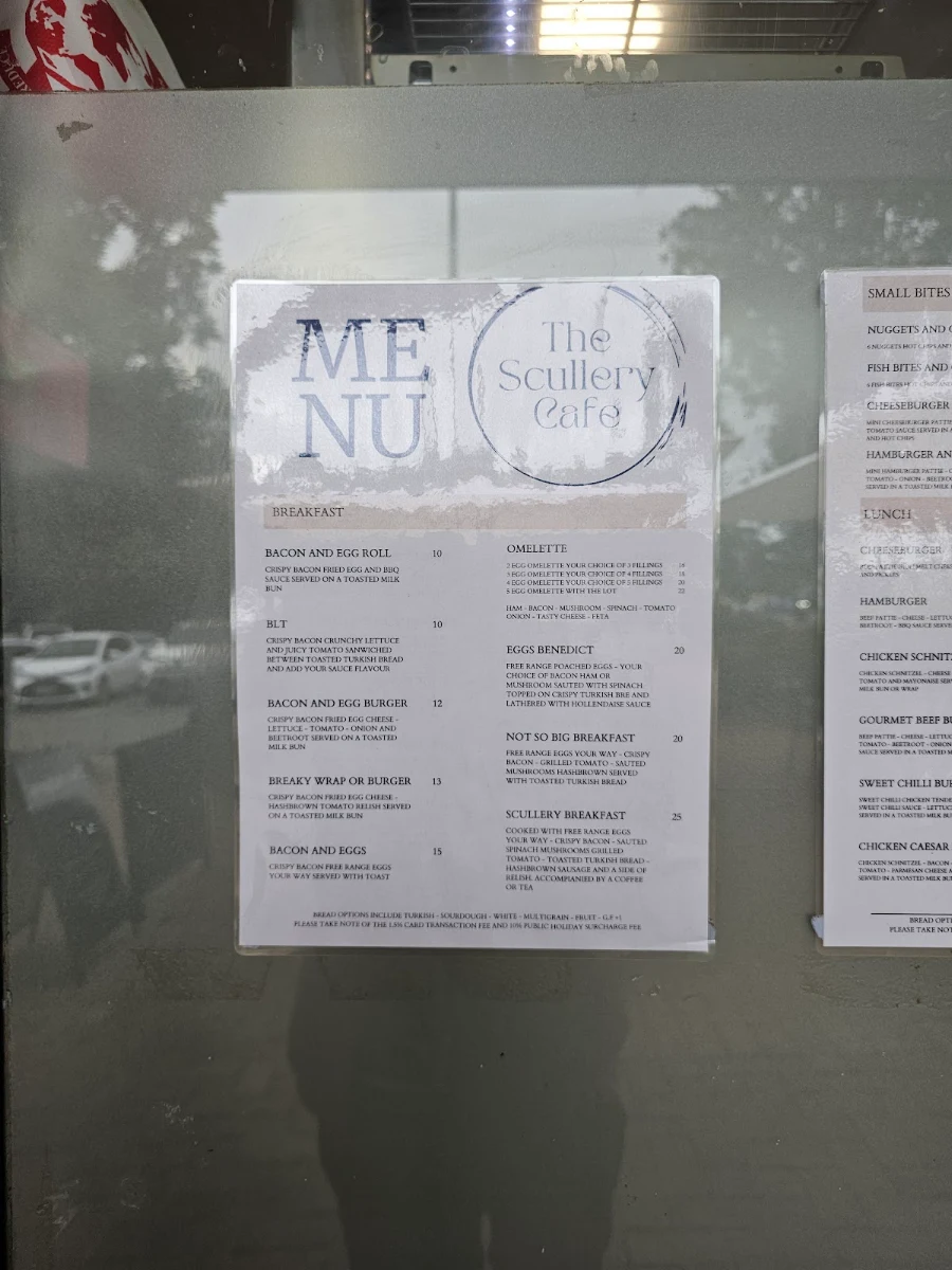 Menu, Mountain Stop Cafe