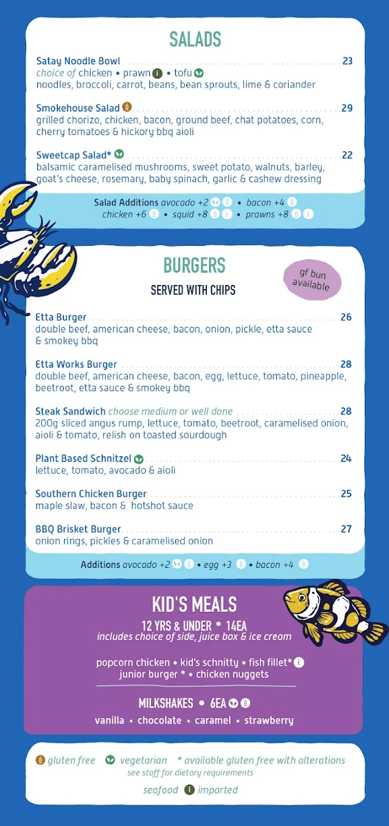 Menu, The Ettalong