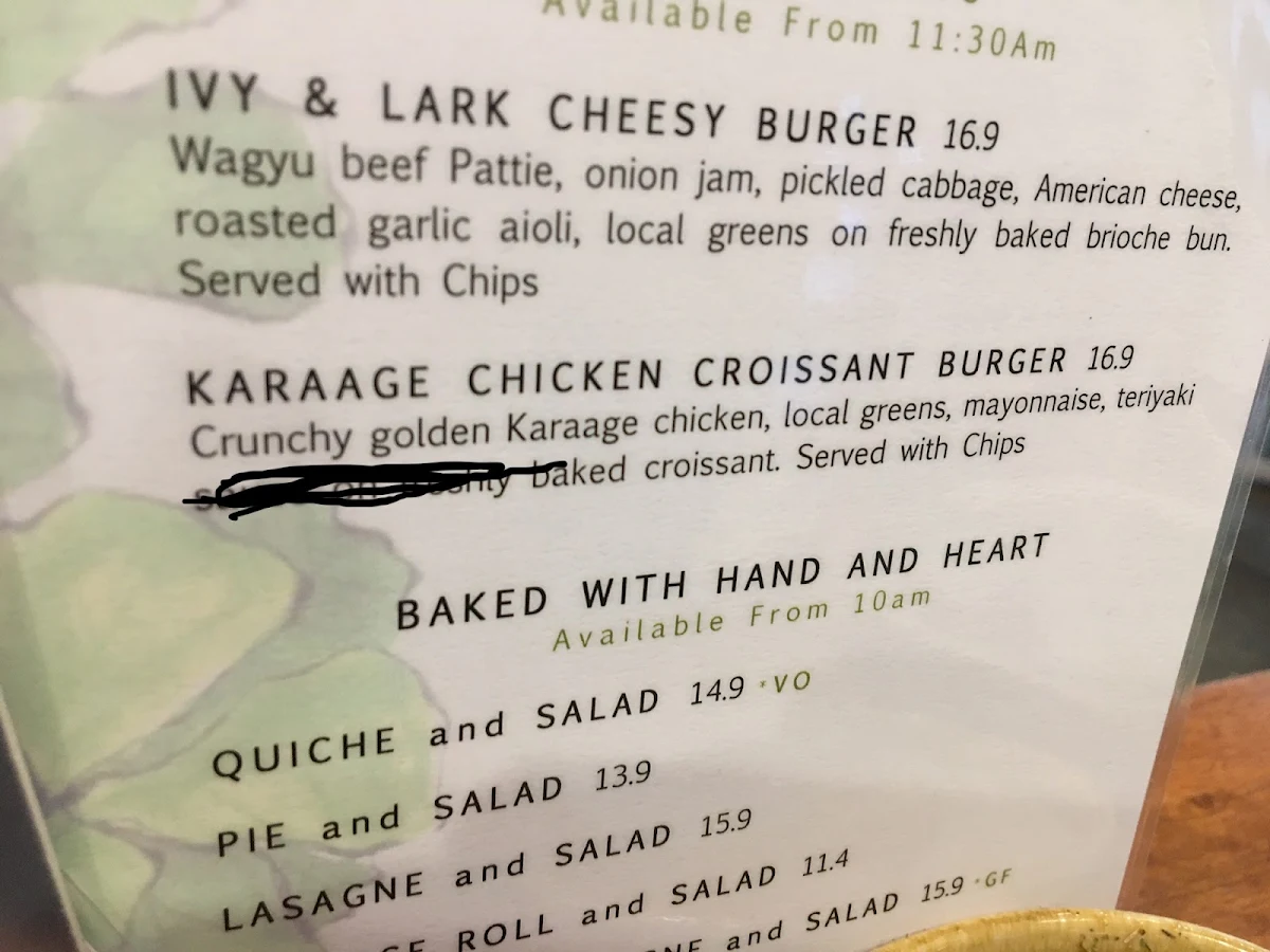 Menu, Ivy & Lark