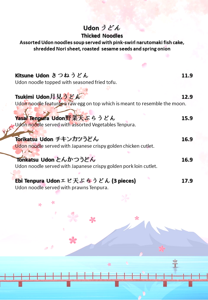 Menu, Mr Shabu Shabu
