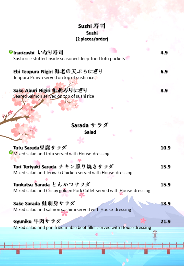Menu, Mr Shabu Shabu
