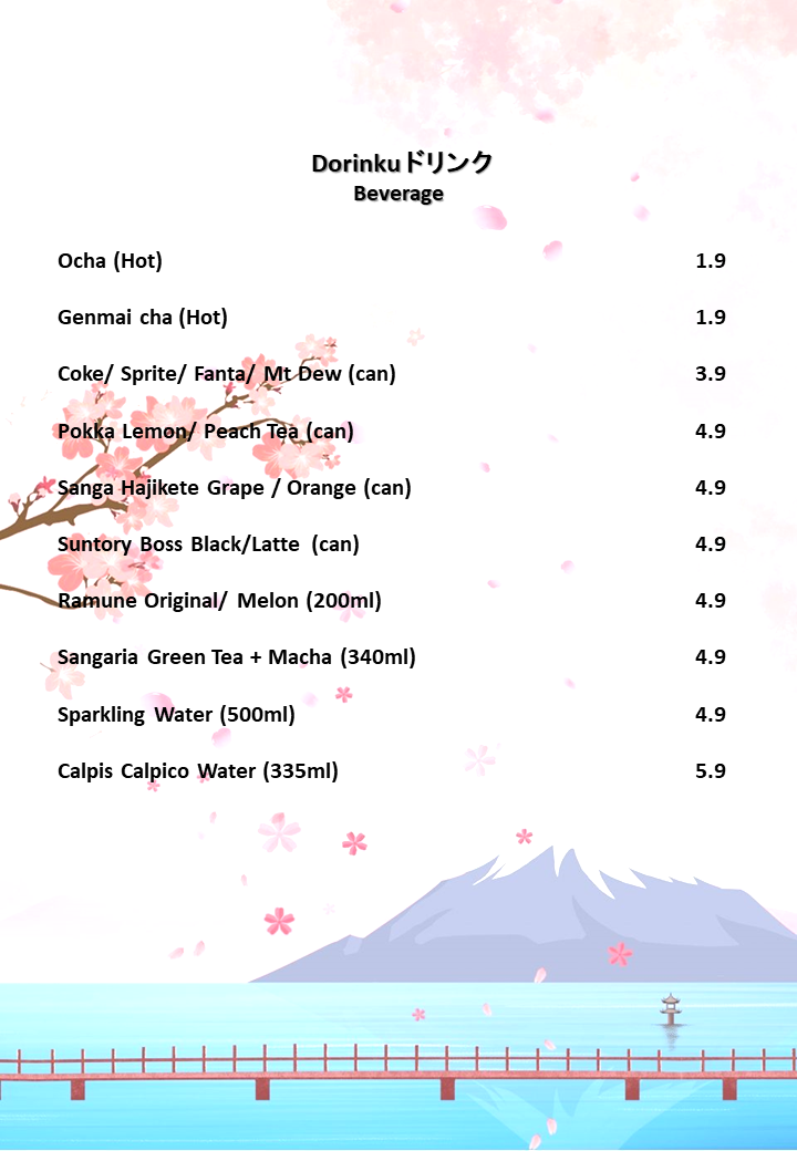 Menu, Mr Shabu Shabu