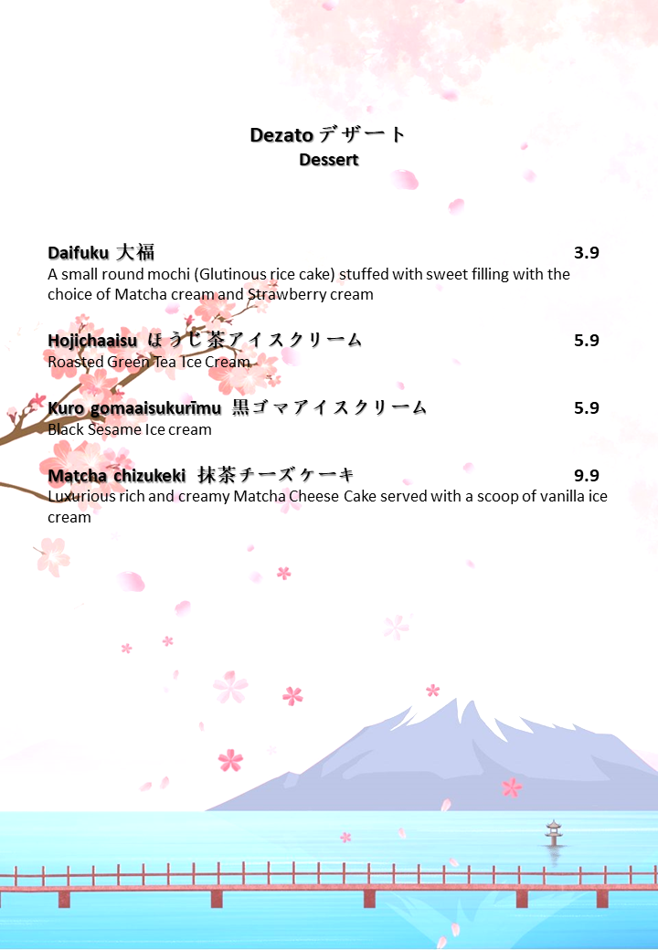 Menu, Mr Shabu Shabu