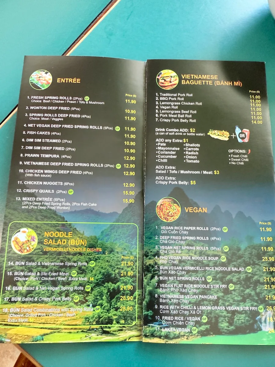 Menu, Saigon Chopsticks (Authentic Vietnamese Cuisine)
