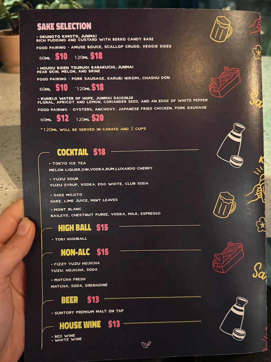 Menu, Cafe Larome