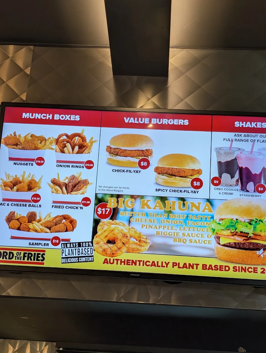 Menu, Lord of the Fries - Adelaide