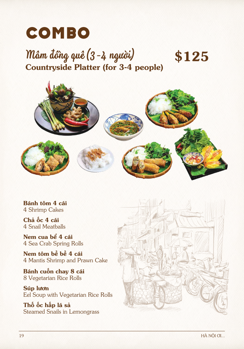 Menu, Ha Noi Oi Vietnamese Restaurant