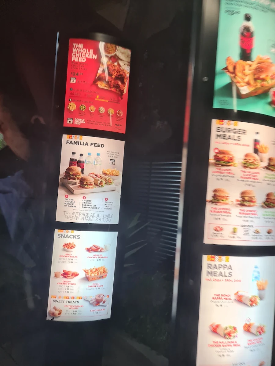 Menu, Oporto Greystanes Drive Thru