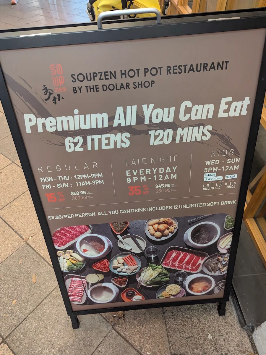 Menu, Soup Zen Hot Pot Chatswood