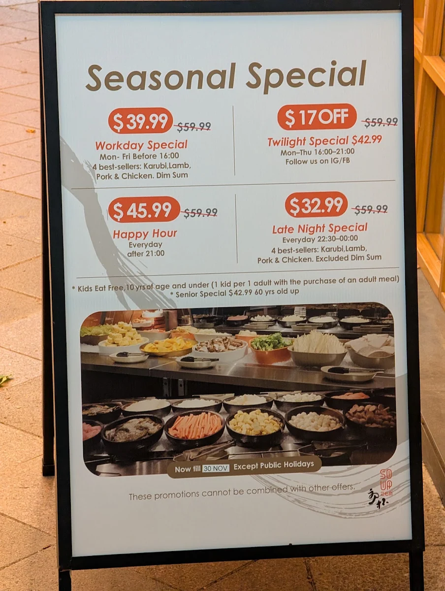 Menu, Soup Zen Hot Pot Chatswood