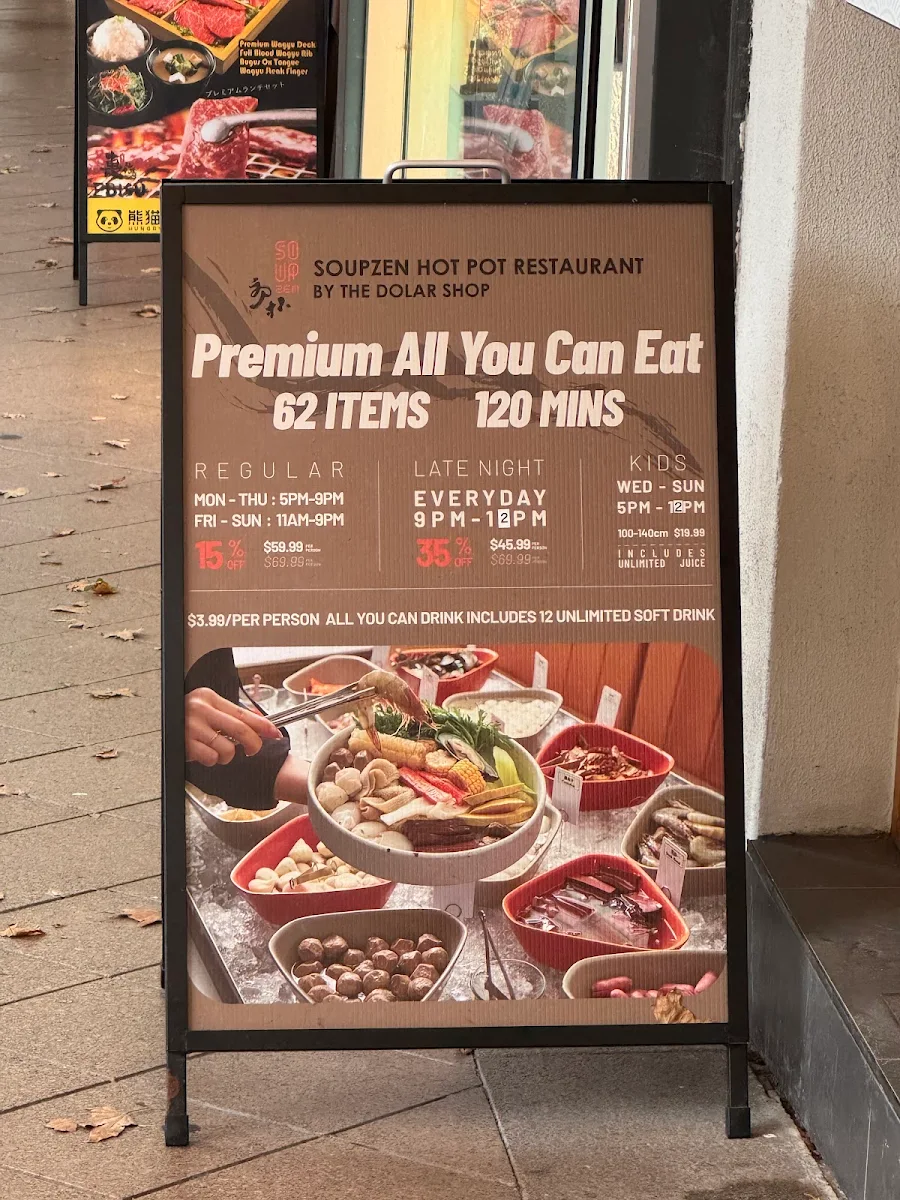 Menu, Soup Zen Hot Pot Chatswood