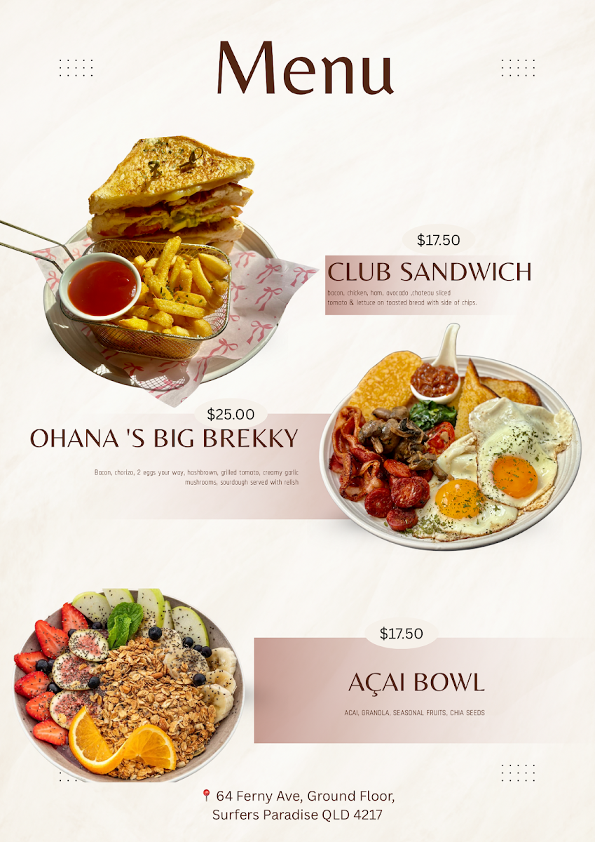 Menu, The Seava