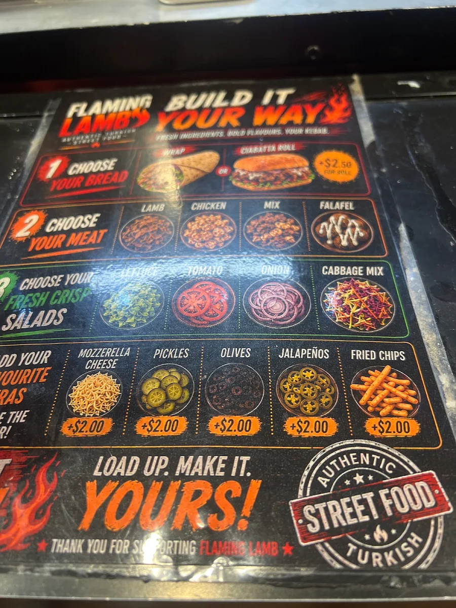 Menu, Flaming Lamb