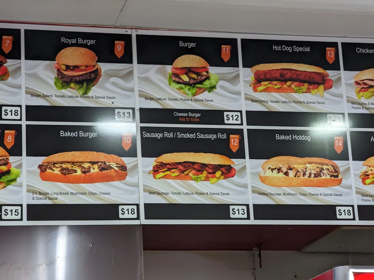 Menu, Aria Sandwich Merrylands