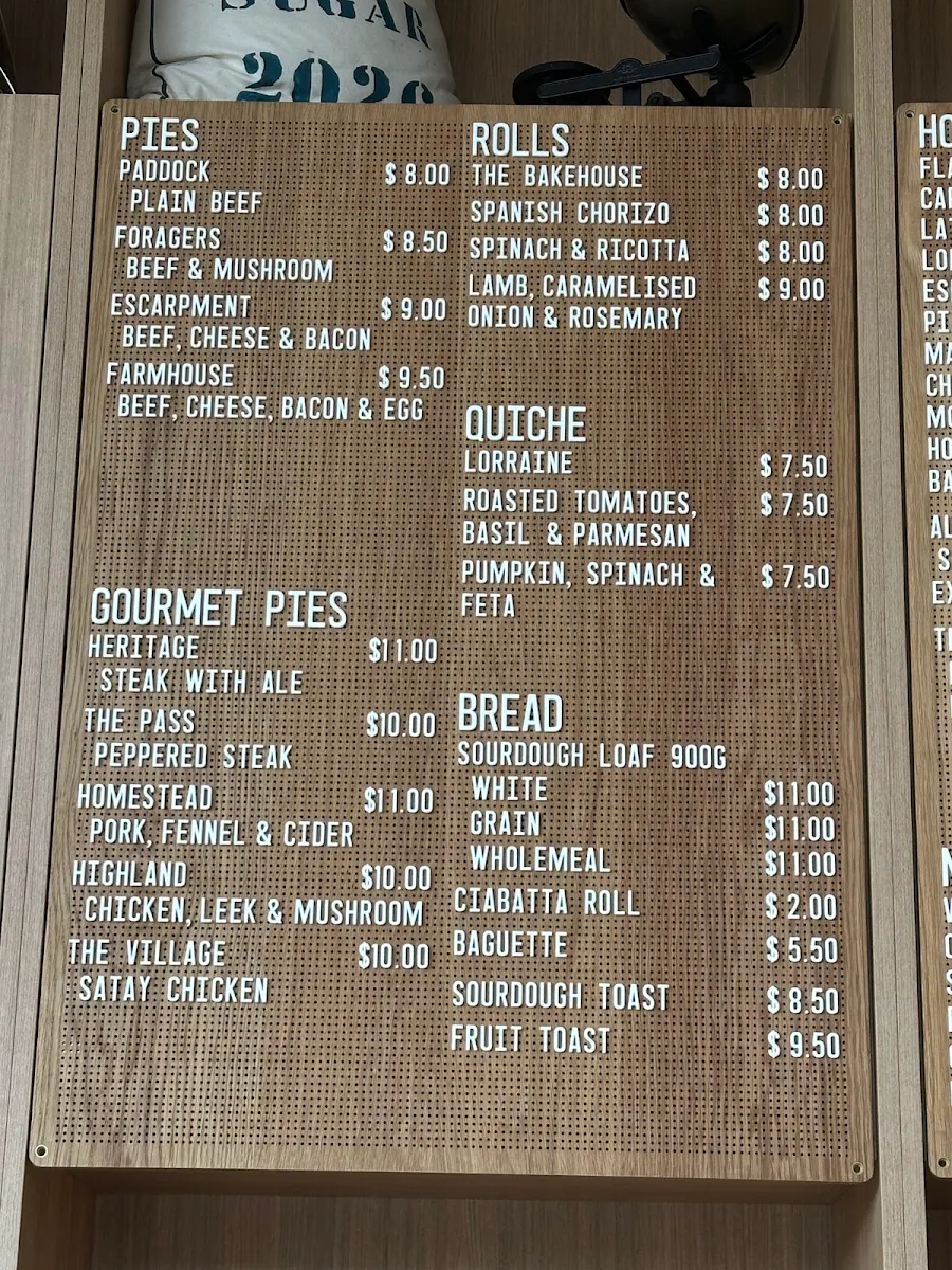 Menu, Stone Valley Bakehouse