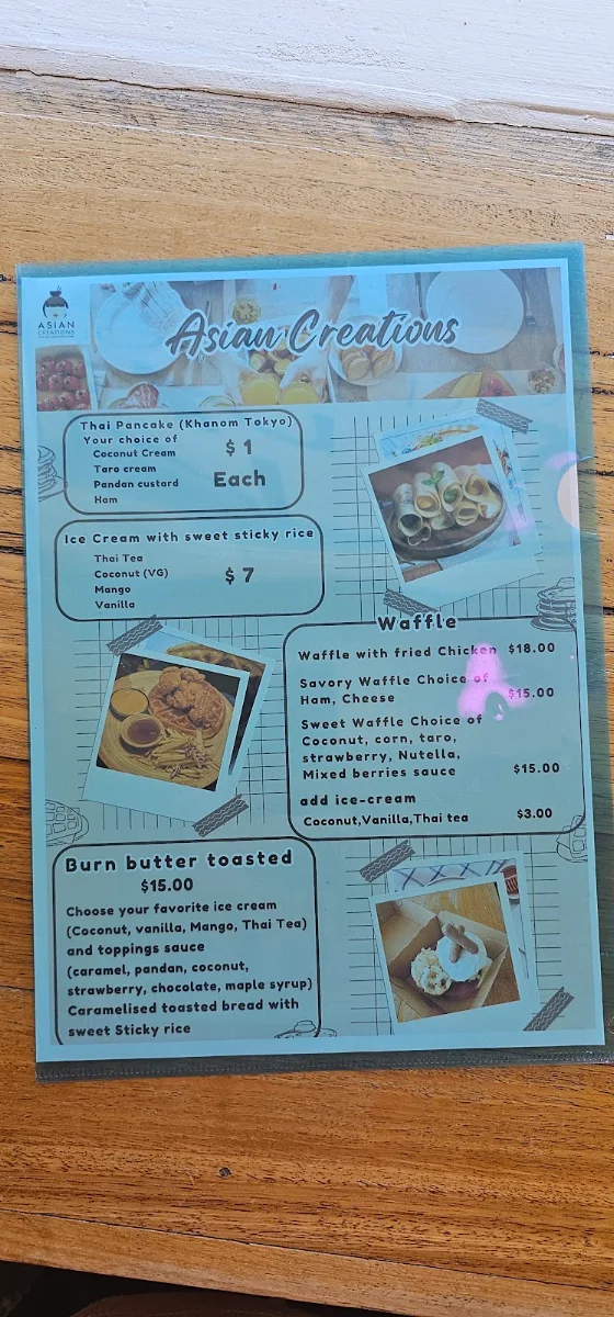 Menu, Asian creations