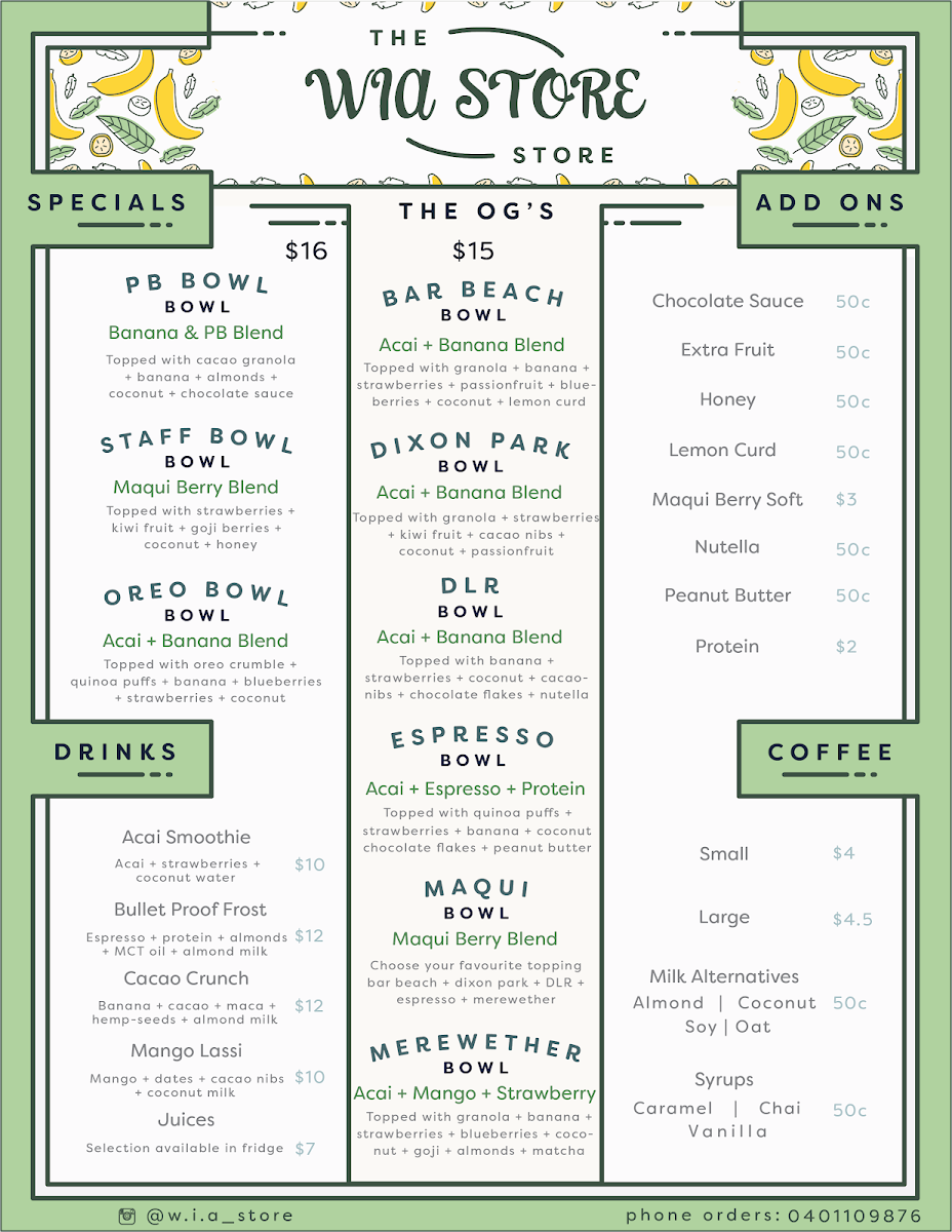 Menu, The Berry Brothers