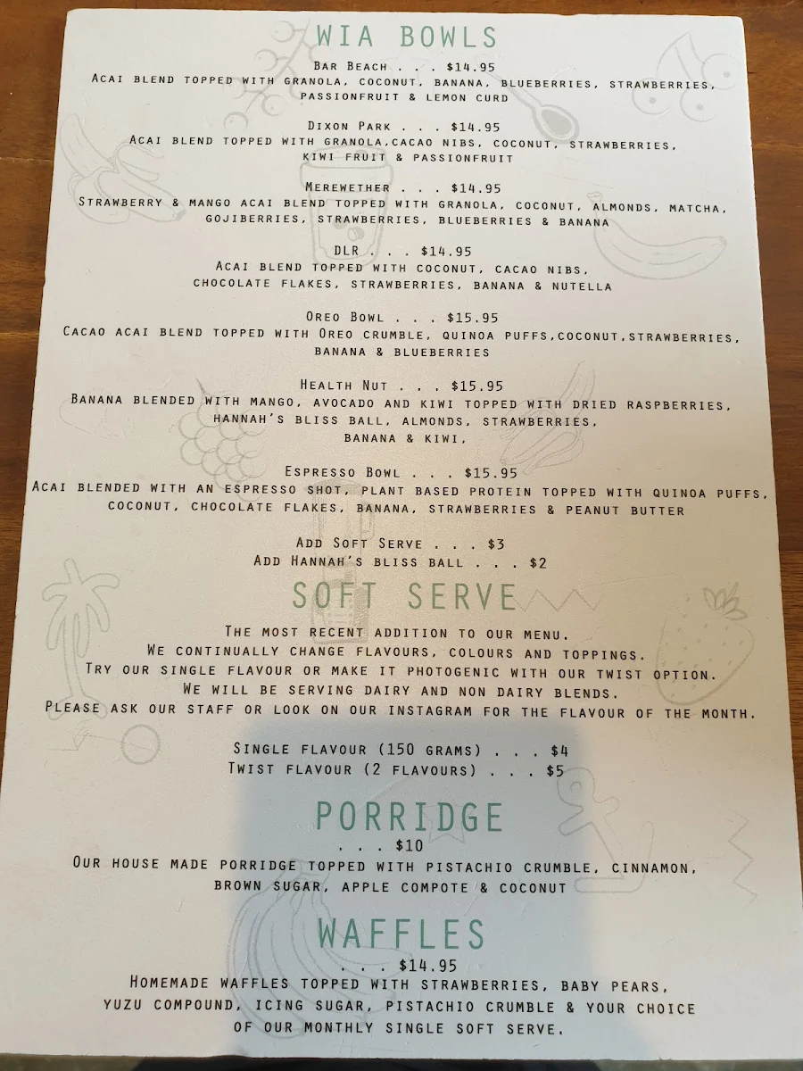 Menu, The Berry Brothers