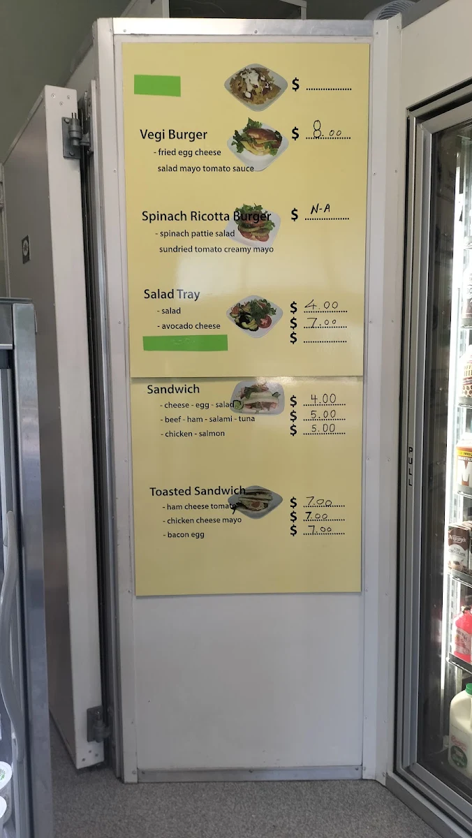 Menu, Family Lunch Bar