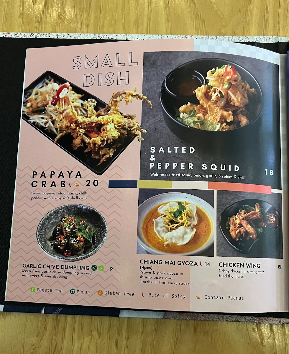 Menu, Kinn Thai Hyperdome