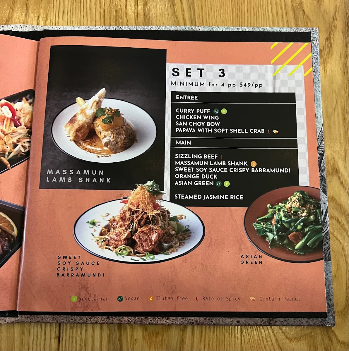 Menu, Kinn Thai Hyperdome