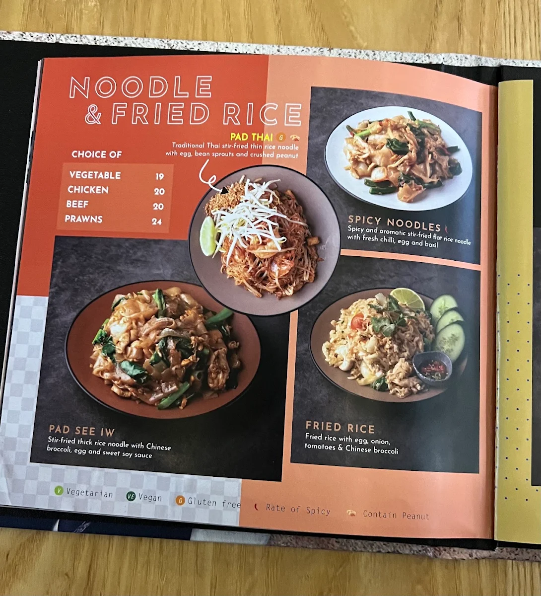 Menu, Kinn Thai Hyperdome