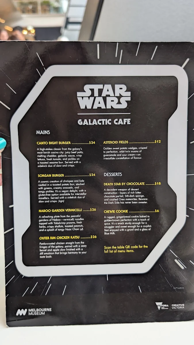 Menu, Melbourne Museum - Museum Market Cafe