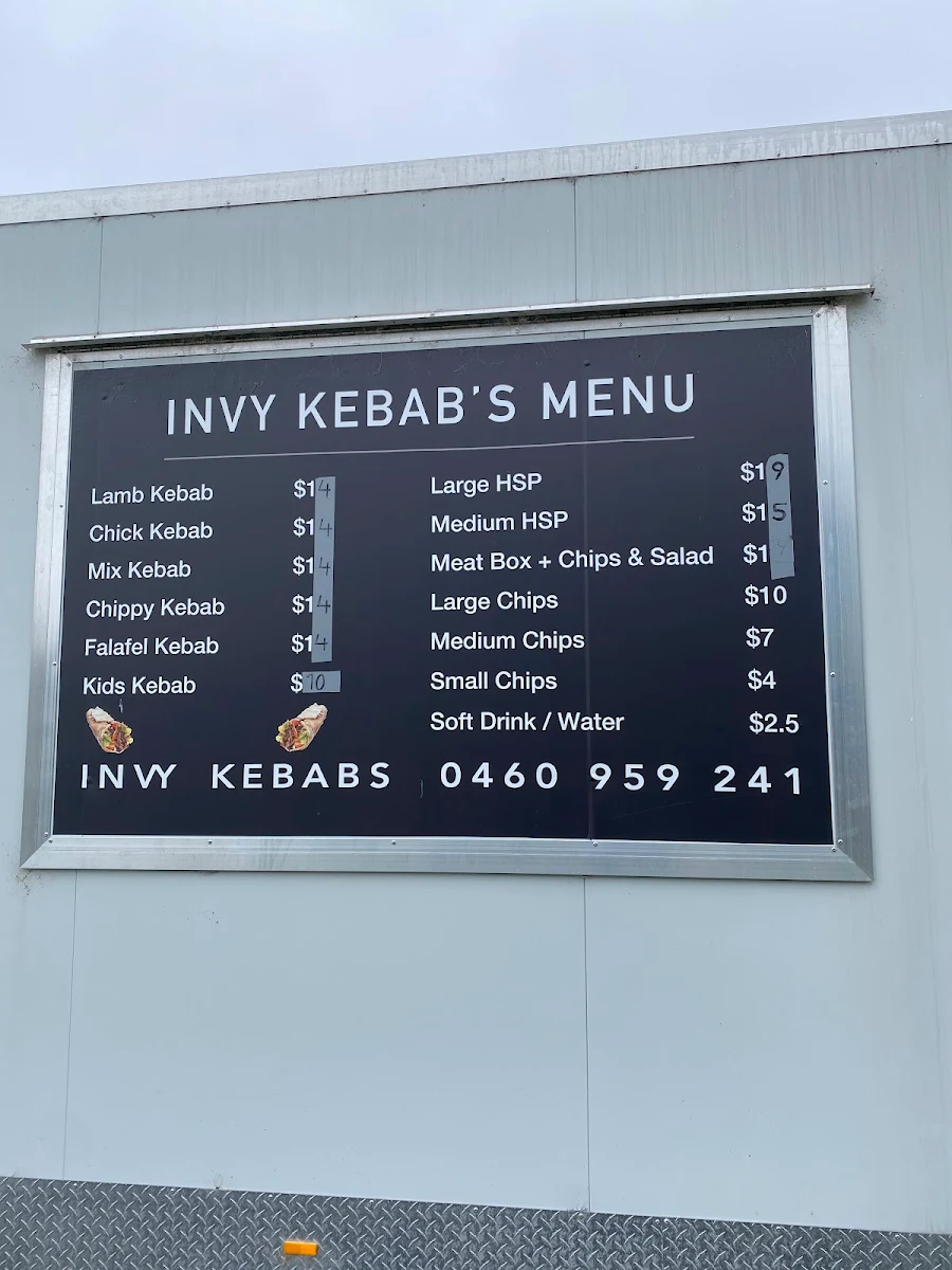 Menu, Invy Kebabs