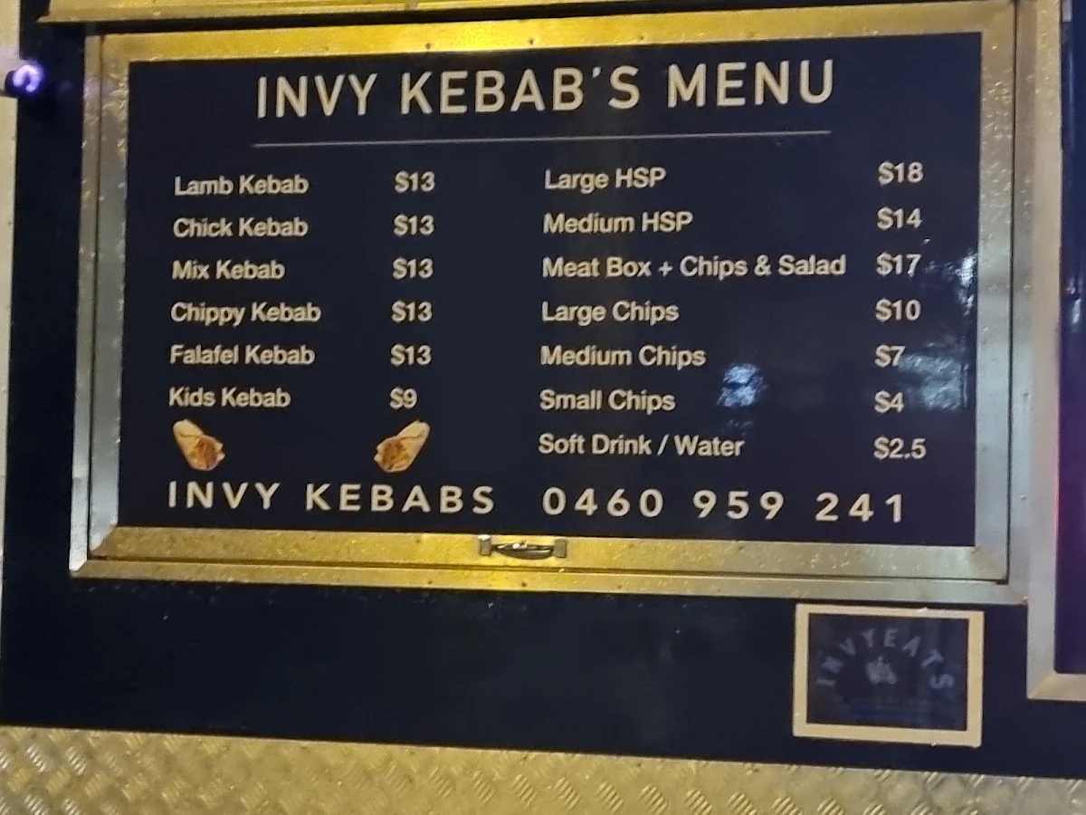 Menu, Invy Kebabs